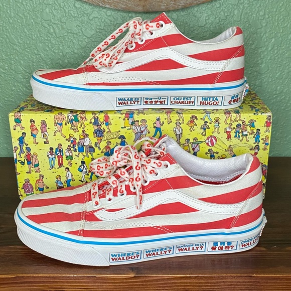 VANS Where's Waldo? Striped Sneakers Women's 8.5 Men's 7 - Picture 6 of 9